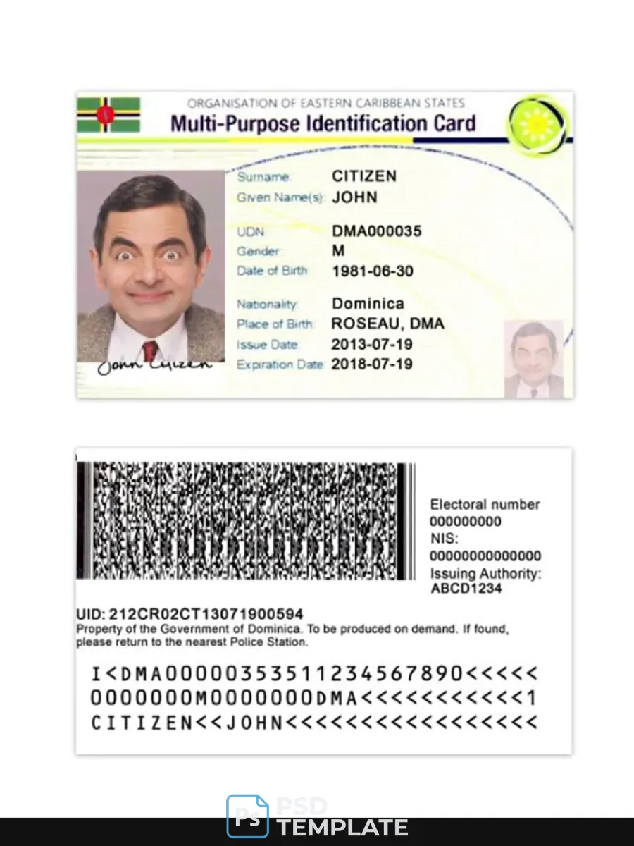 Eastern Caribbean States Multi Purpose Indentification Card — ID Cards