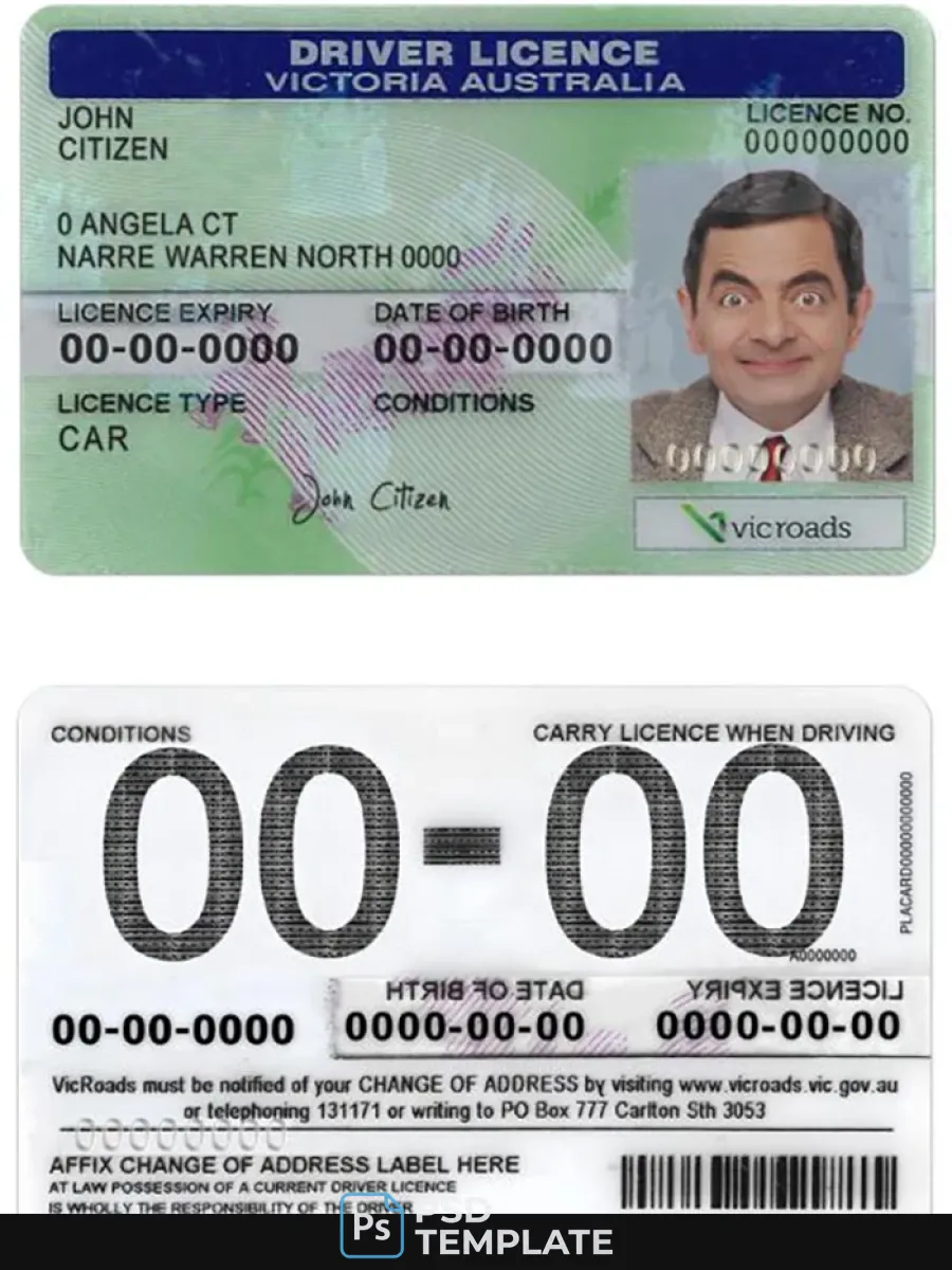 Australia Victoria State Dl Version 2 — Driver License