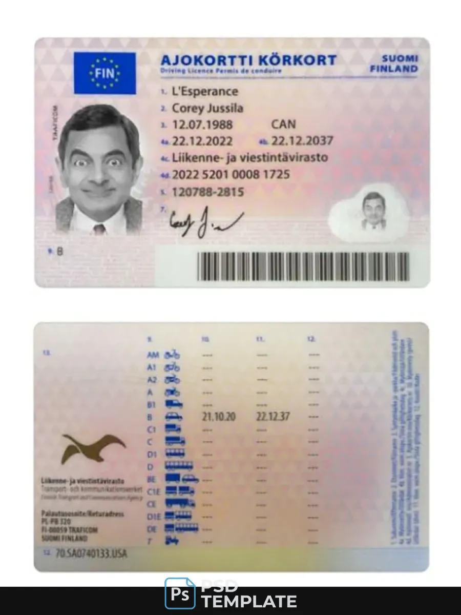 Finland Driving License 2022 Present — Driver License