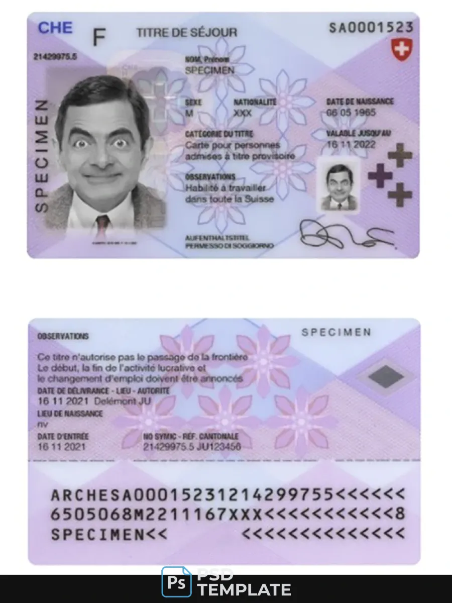 Switzerland Residence Permit Card — Residence Permit