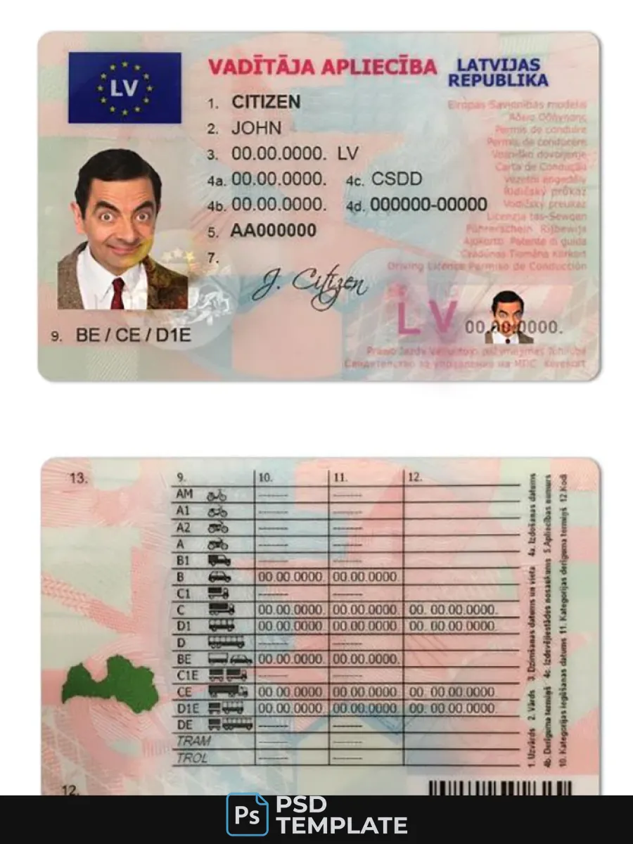 Latvia Driving License — Driver License