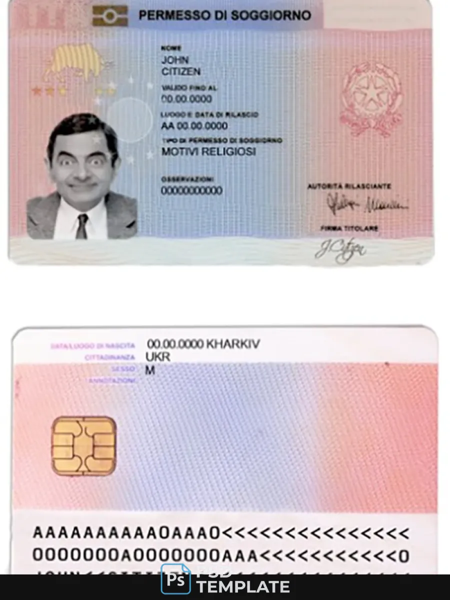 Italy Residence Permit Card Soggiorno 1 — Residence Permit