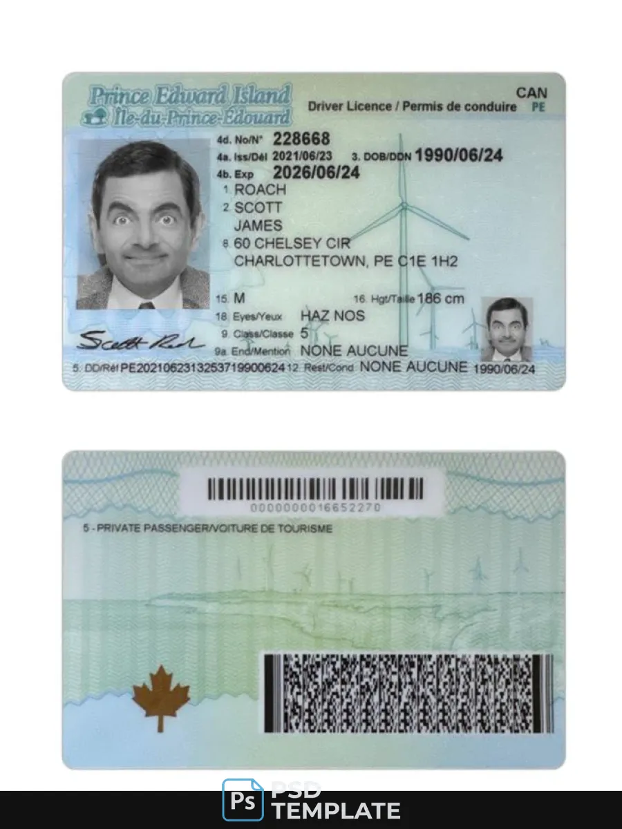 Canada Prince Edward Island Driving License — Driver License