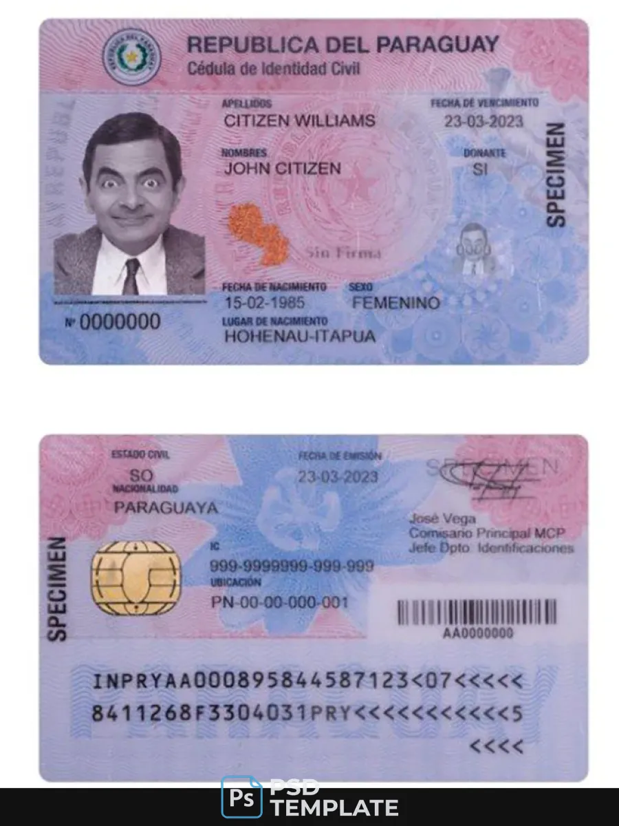 Paraguay Id Card 2023 Present — ID Cards
