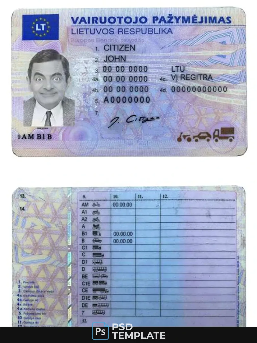 Lithuanialitva Driving License — Driver License