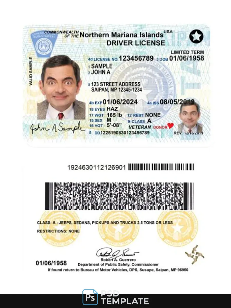 Usa Northern Mariana Islands 2019 Present — Driver License
