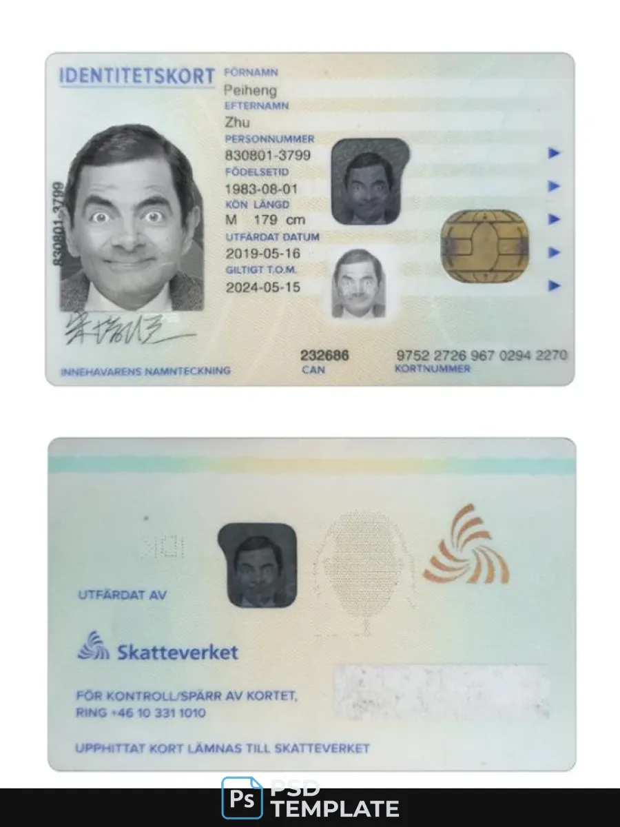Sweden Id Card 2019 Present