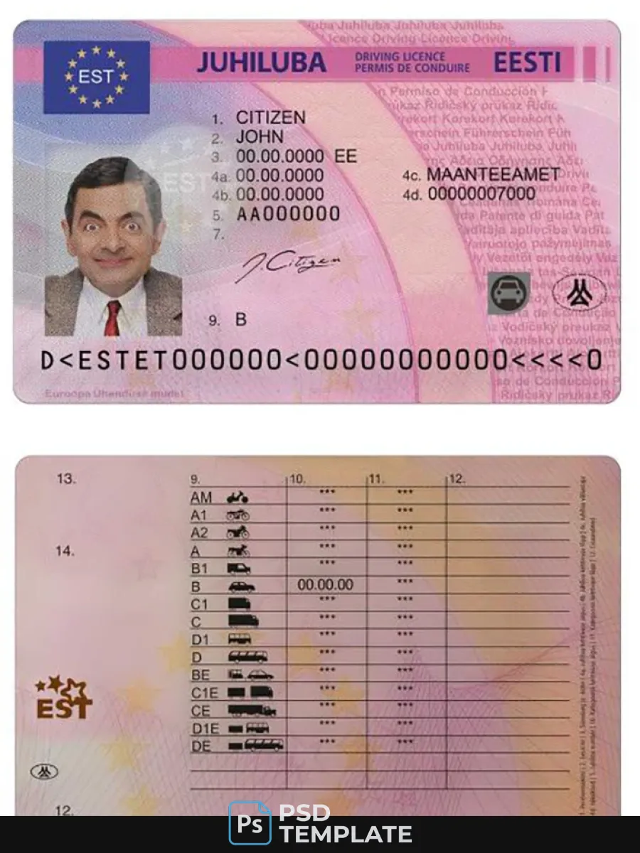 Estonia Driving License — Driver License