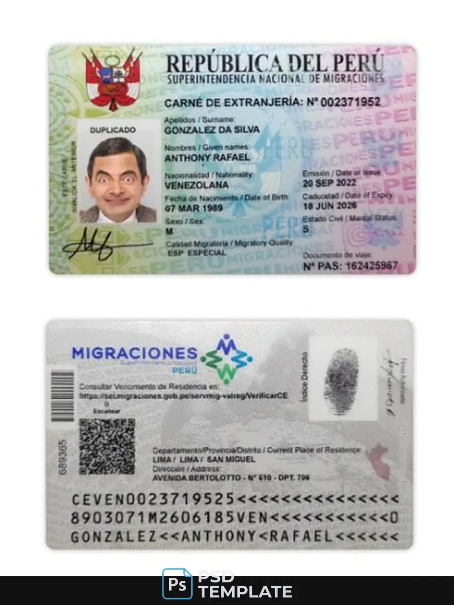 Peru National Id Card — ID Cards