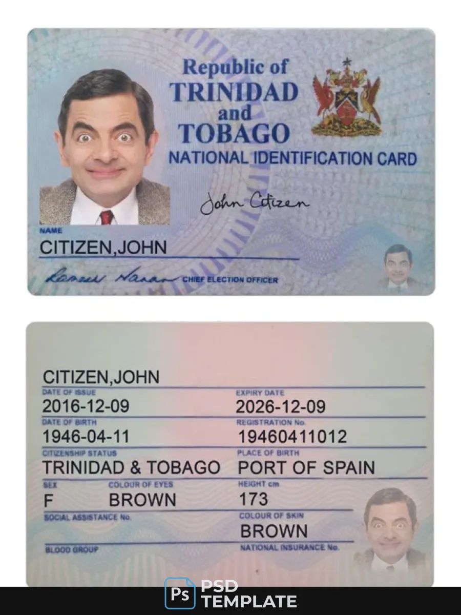 Trinidad And Tobago Id Card 2016 Present — ID Cards