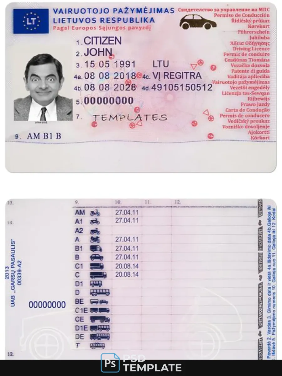 Lithuania Dl 2013 Present — Driver License