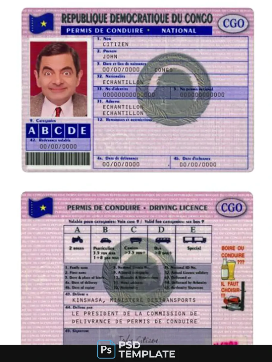 Congo Driving License Version 3 — Driver License