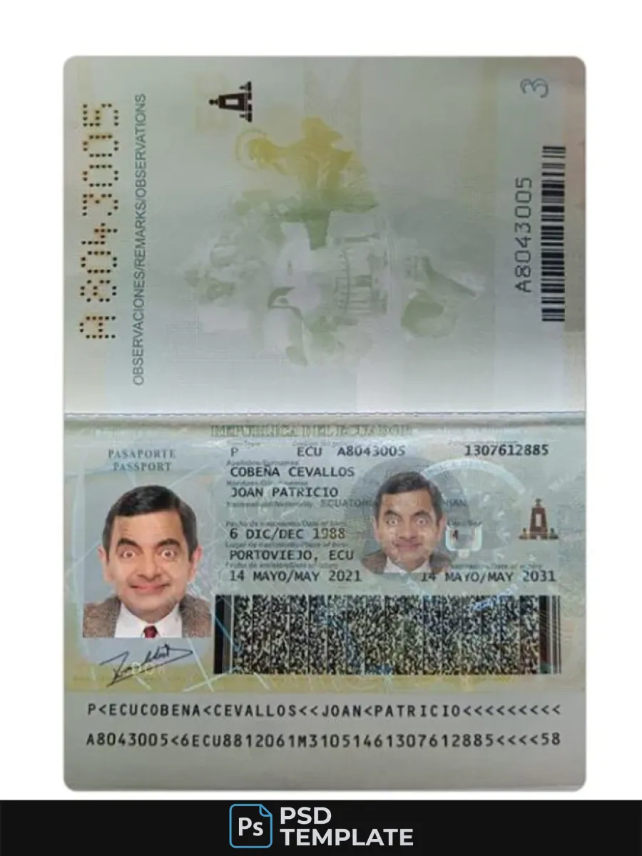 Ecuador Passport 2021 Present — Passports
