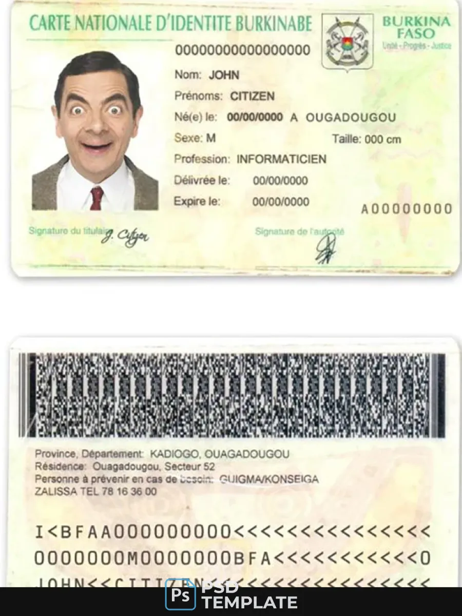 Burkina Faso Id — ID Cards