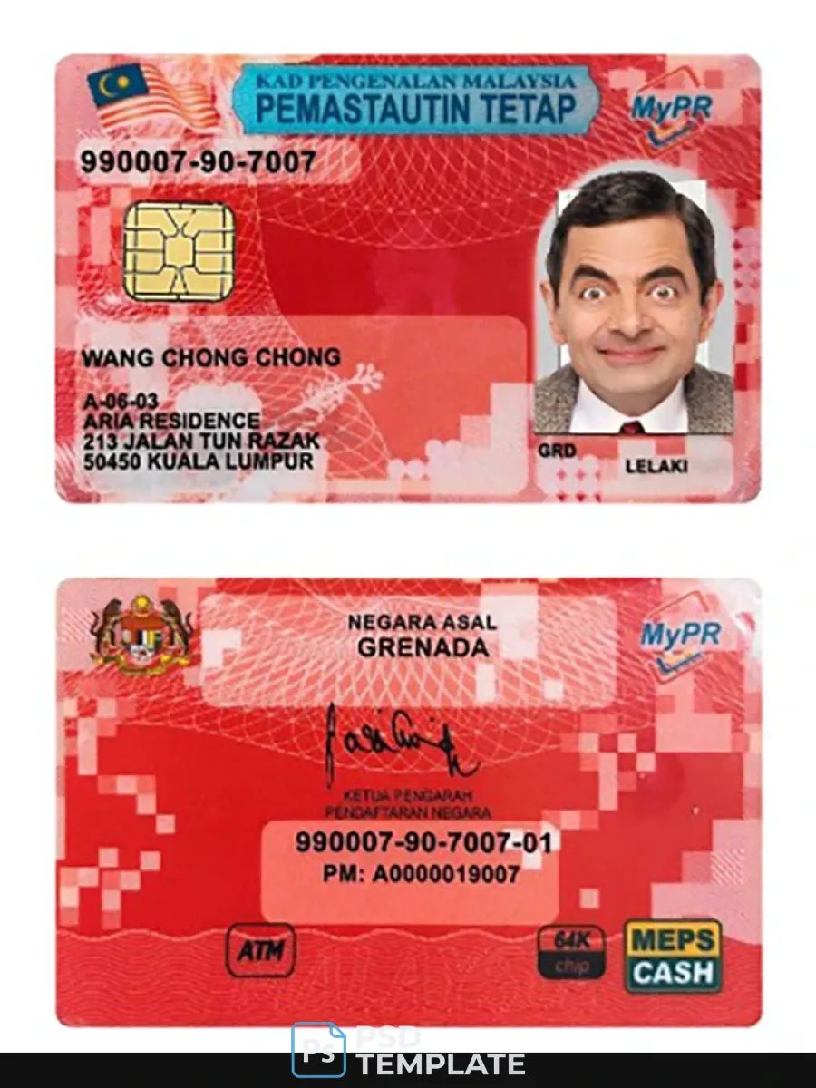 Malaysia Permanent Resident Card — ID Cards