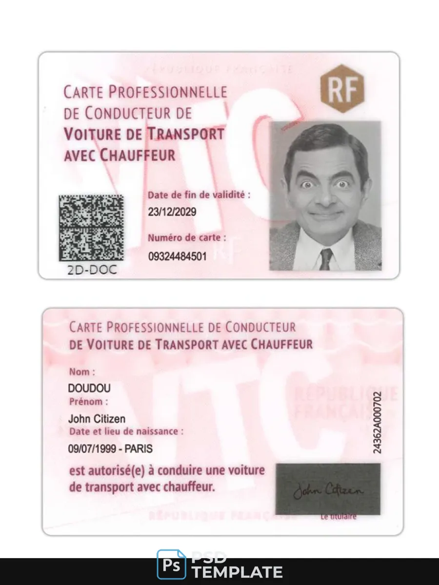 France Professional Drivers Card — Driver License