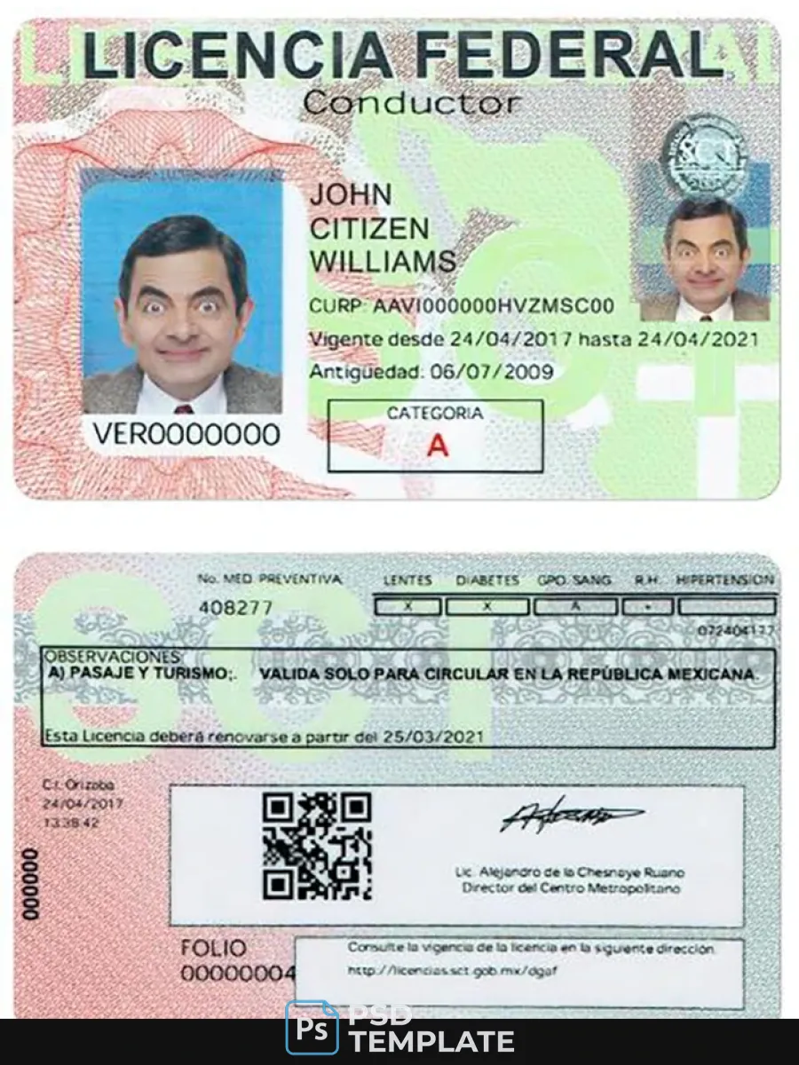 Mexico Driving License — Driver License