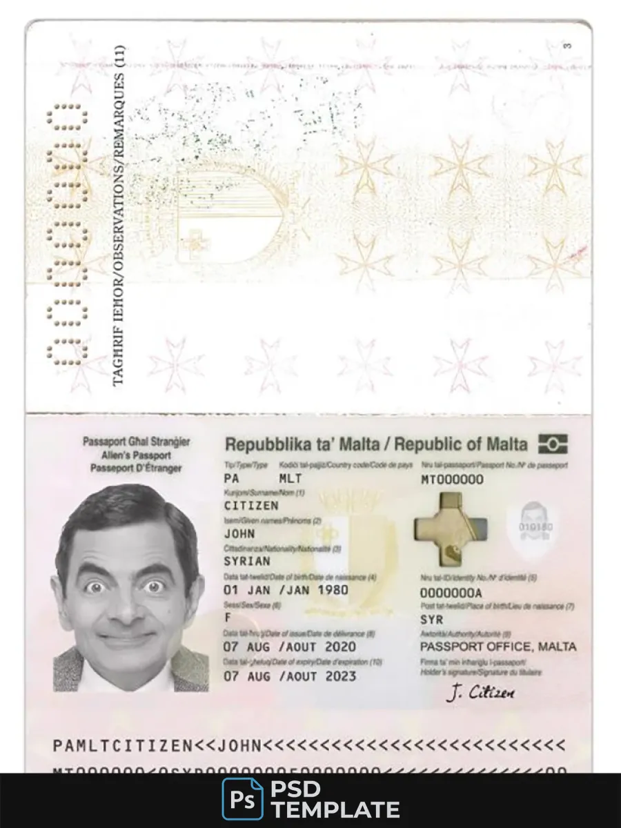 Malta Passport 2020 Present — Passports