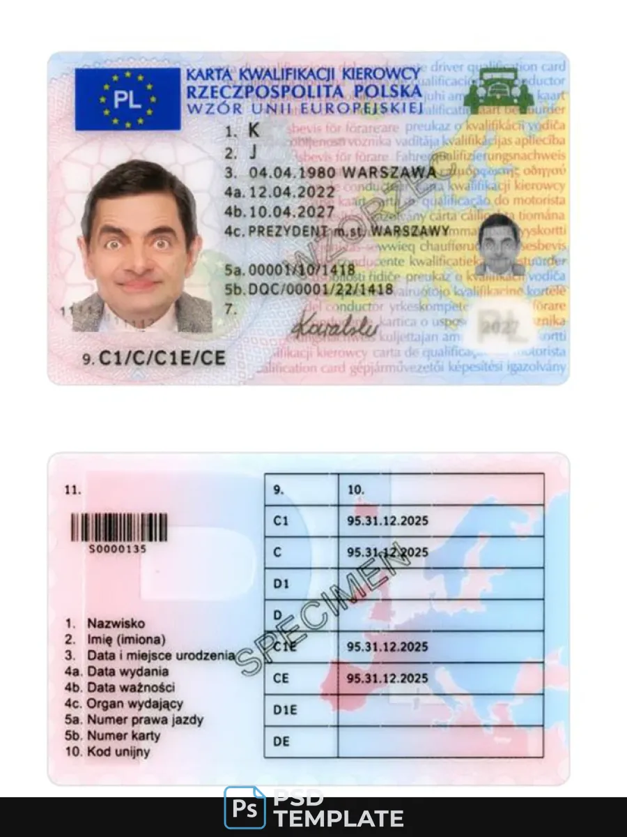 Poland Driving License 2022 Present — Driver License