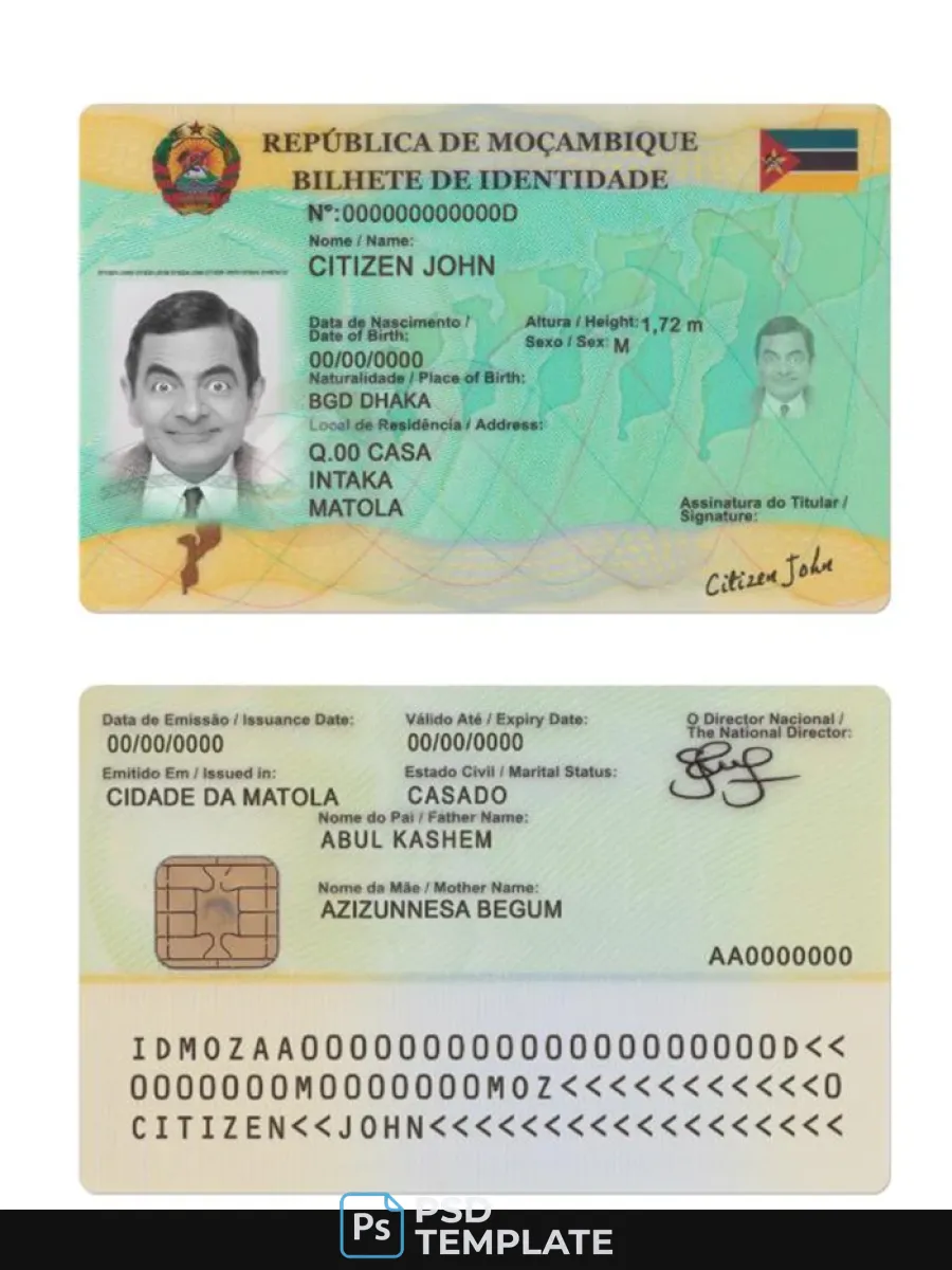 Mozambique Id Version 2 — ID Cards