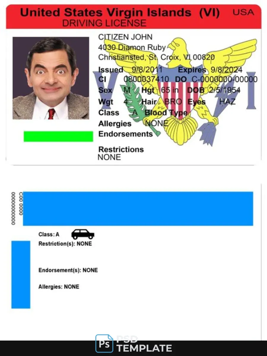 Usa Virgin Islands Dl — Driver License