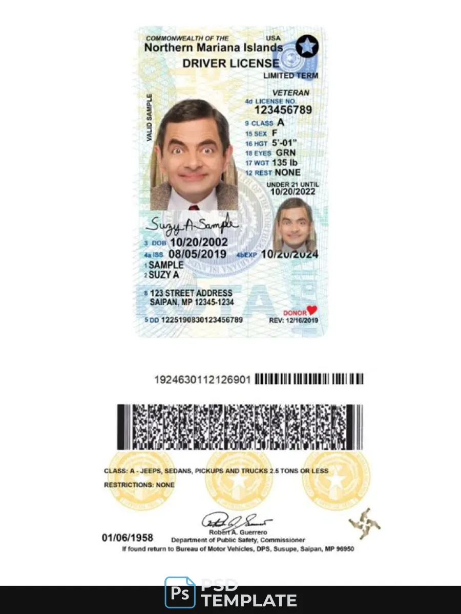 Usa Northern Mariana Islands Under 21 Driving License 2019 Present — Driver License