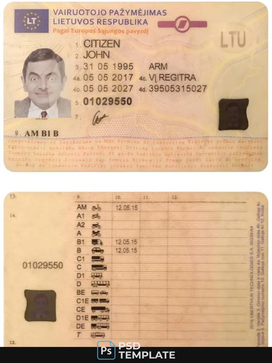 Lithuanialitva Driving License 1 — Driver License