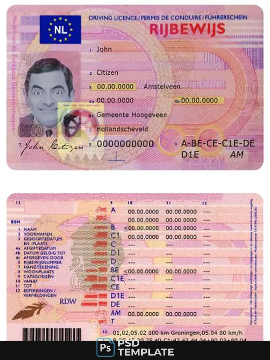 Netherlands Driving License — Driver License