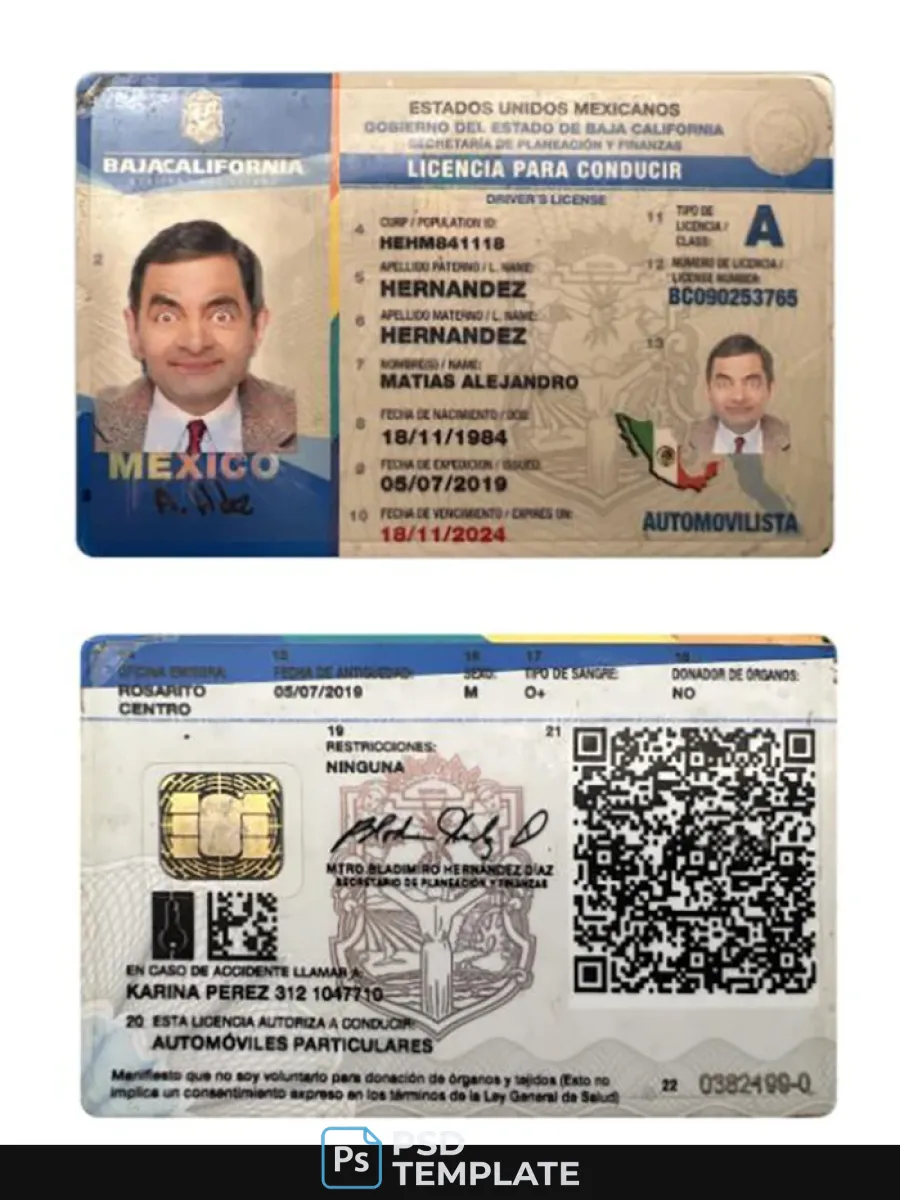 Mexico Baja California State Driving License — Driver License