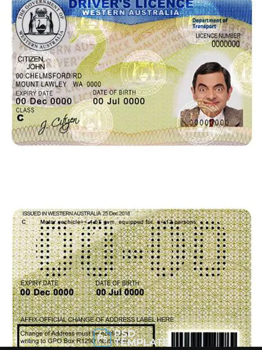 Western Australia Driver License — Driver License