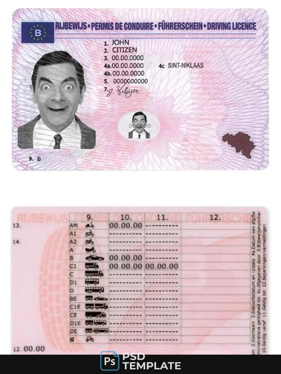 Belgium Driving License — Driver License