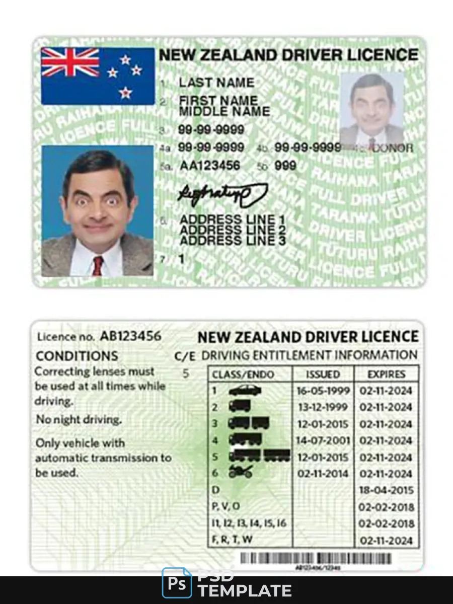 New Zealand Driving License Version 3 — Driver License