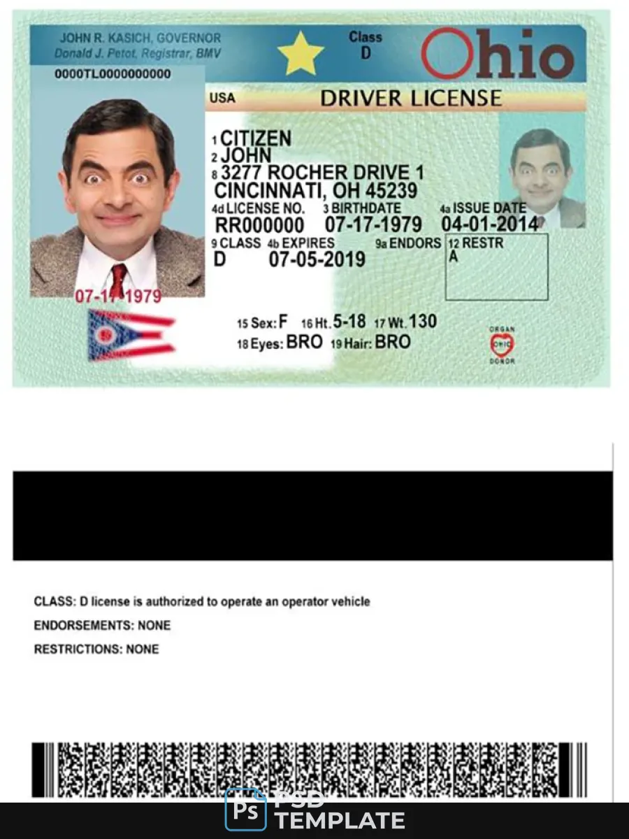 Ohio Driving License Version 2 — Driver License