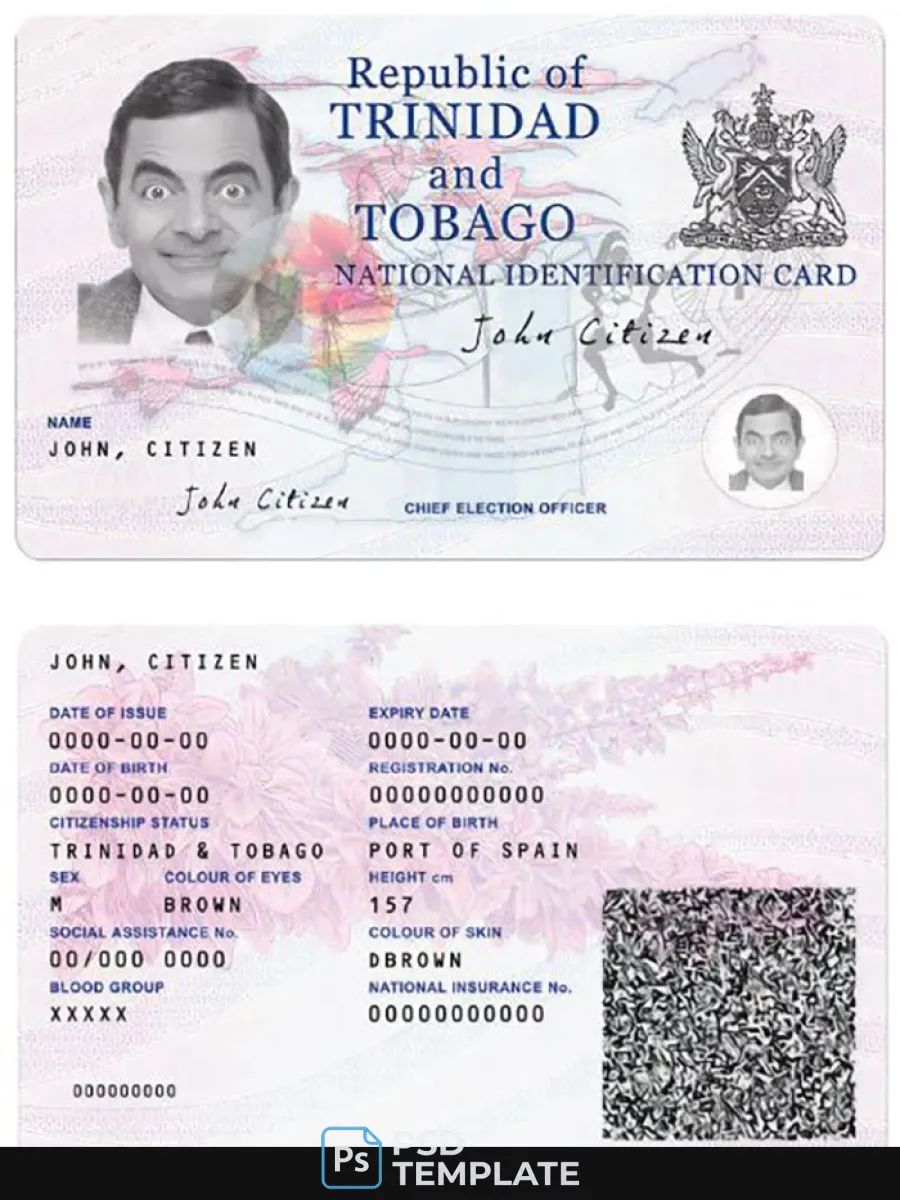 Trinidad And Tobaco Id Card — ID Cards