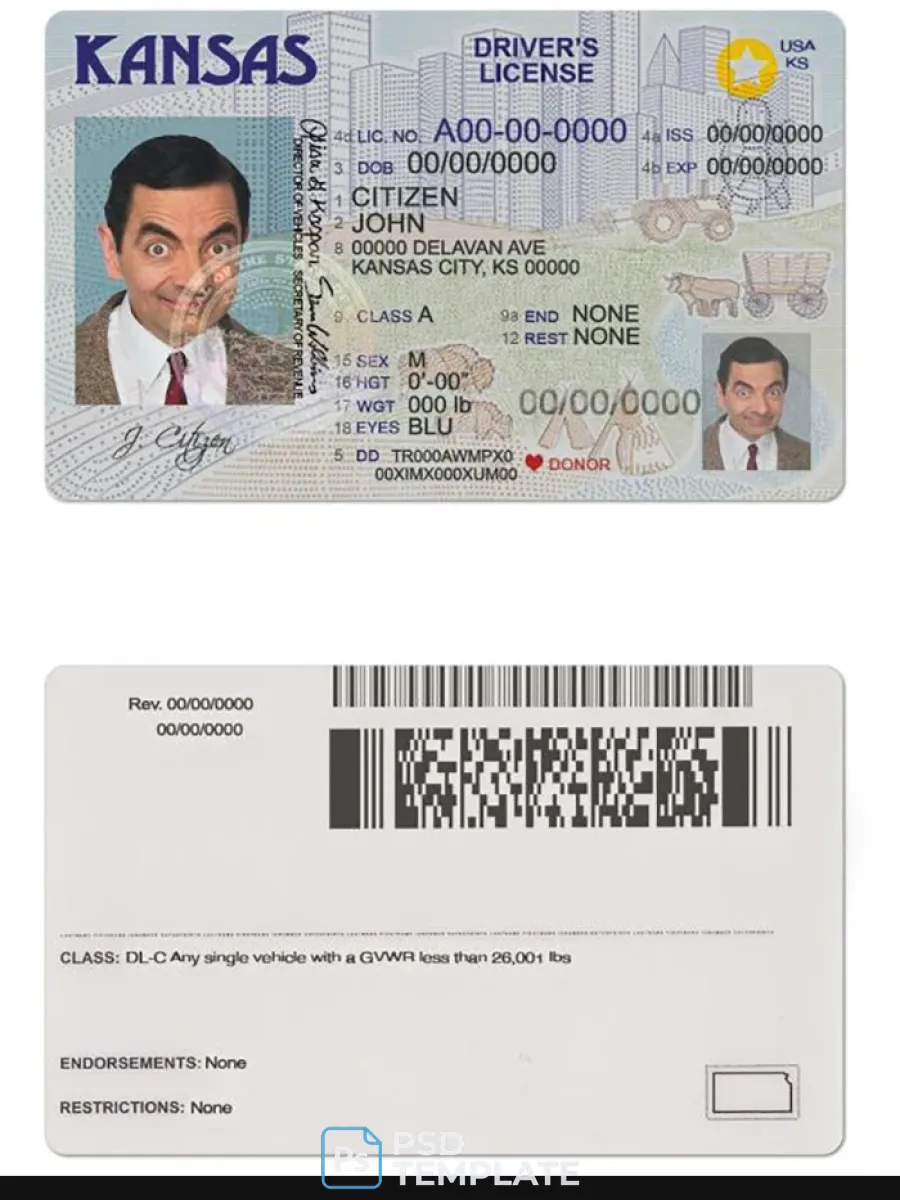 Usa Kansas Driving License