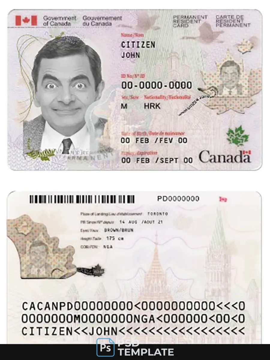 Canada Permanent Resident Card New — ID Cards