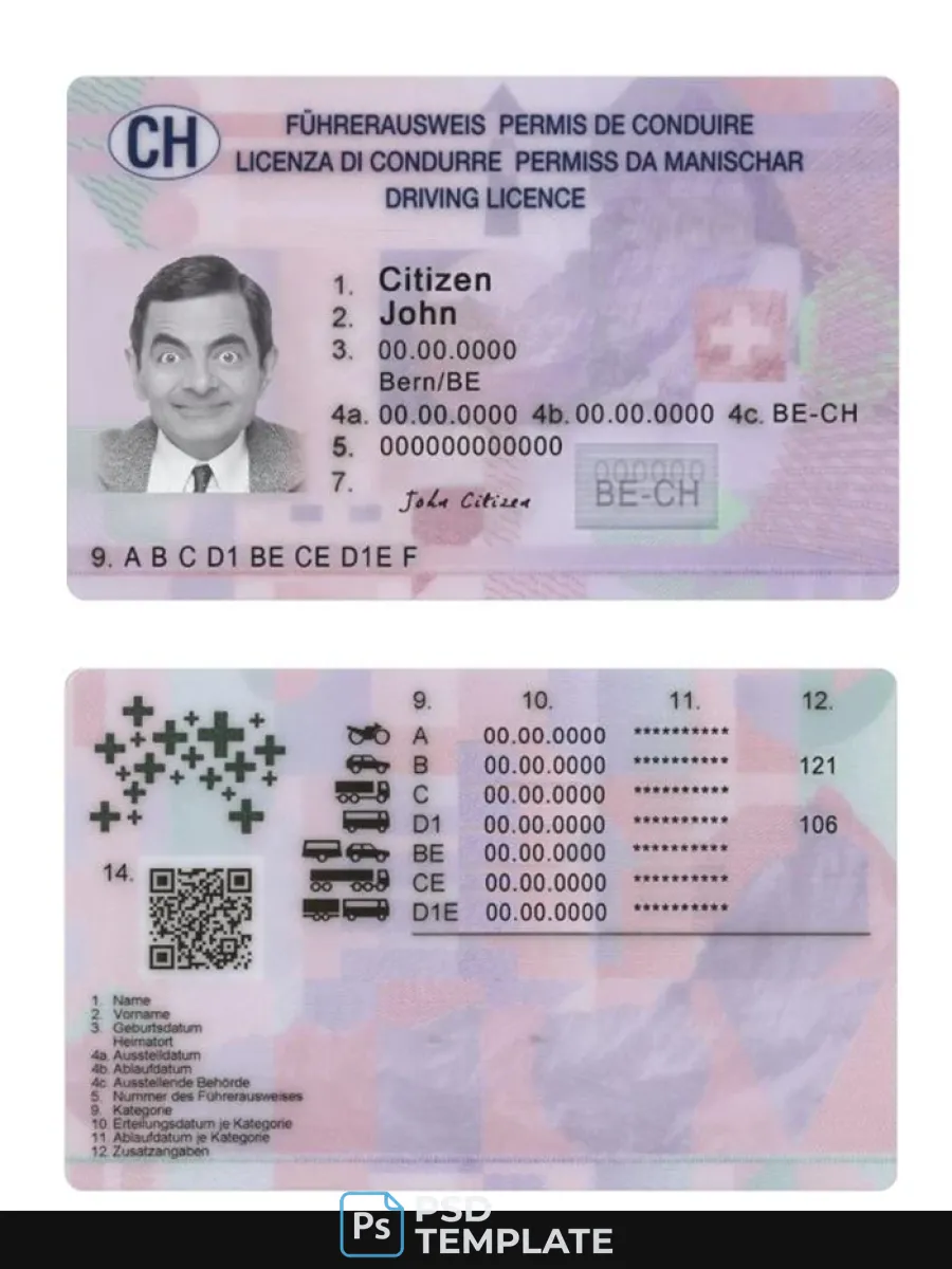 Switzerland Driving License 2023 Present — Driver License