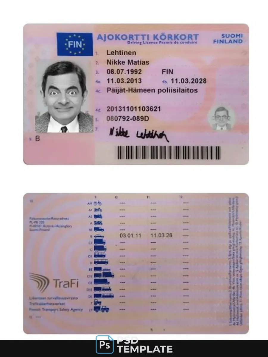 Finland Driving License 2013 Present — Driver License