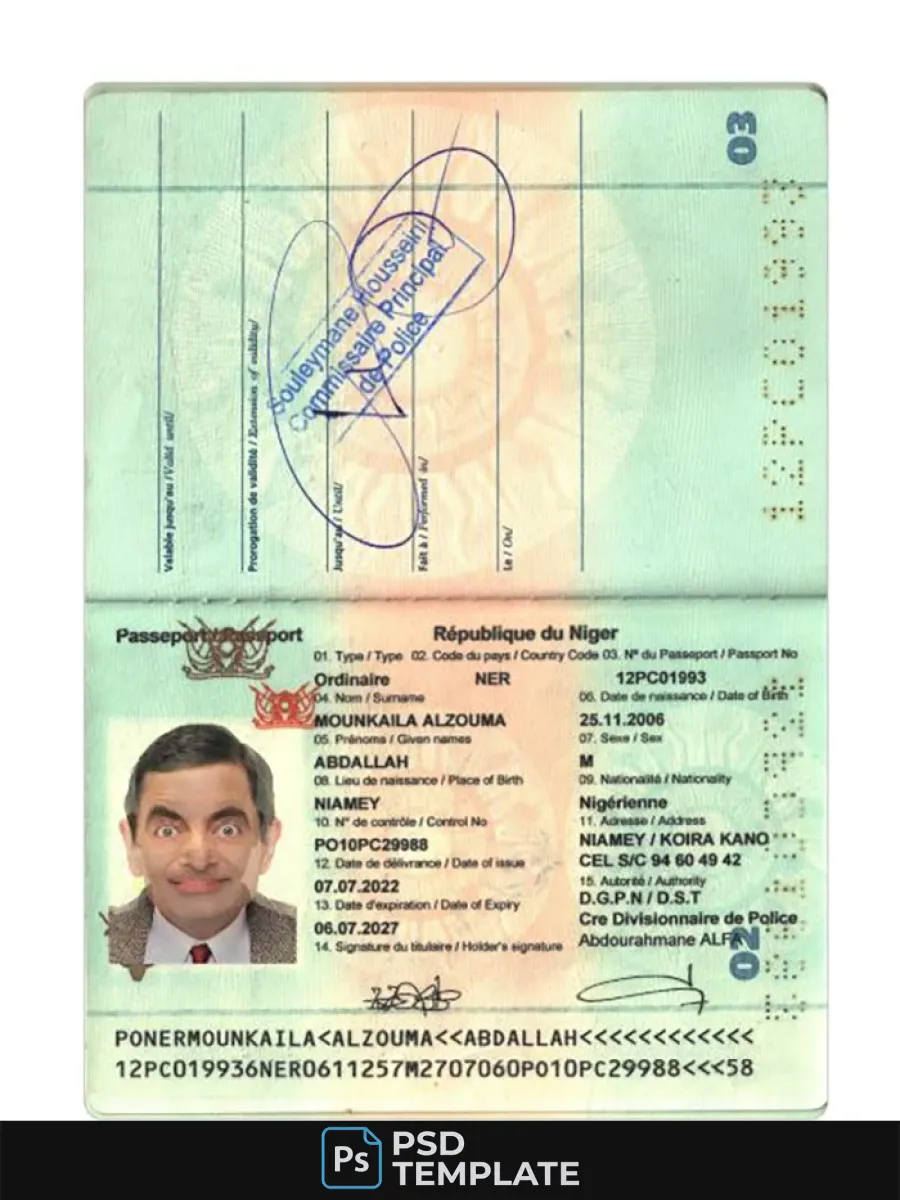 Niger Republic Passport 2022 Present — Passports