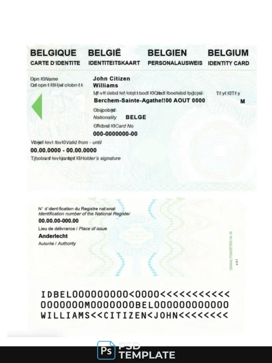 Belgium Identity Card — ID Cards