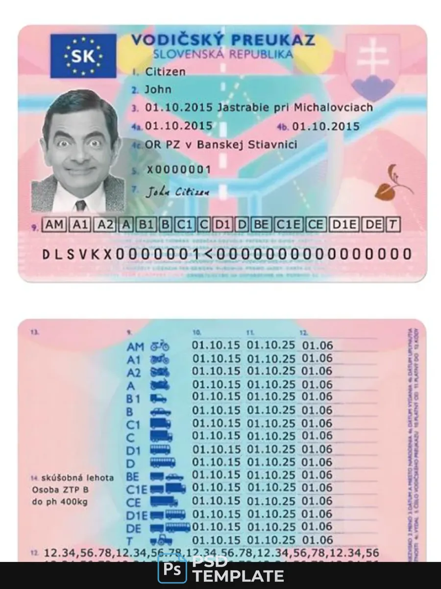 Slovakia Driving License — Driver License