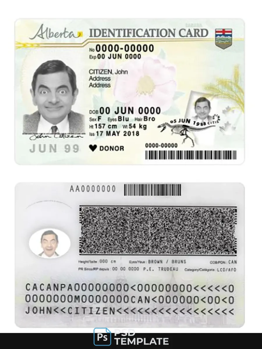 Canada Alberta Id Card — ID Cards