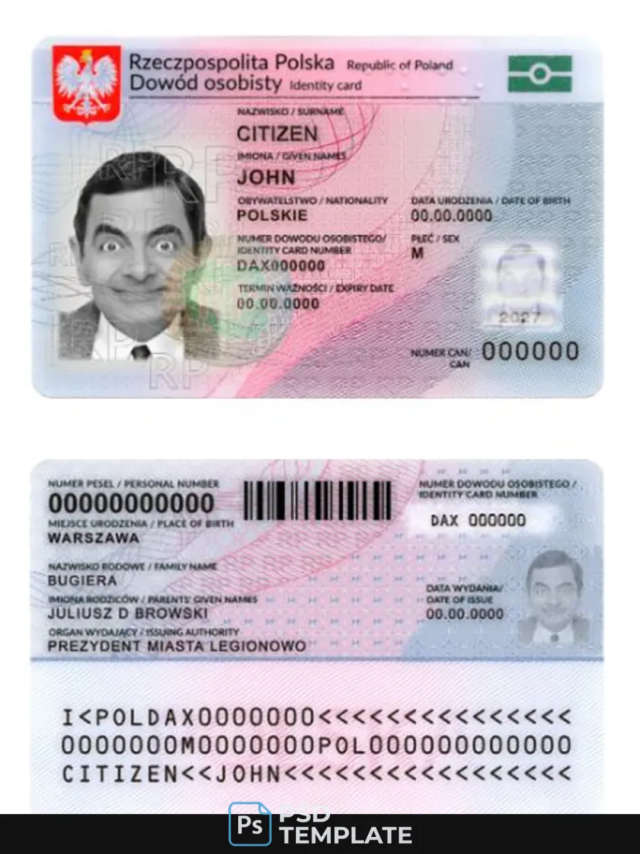 Poland Id Card 2019 Present Version 2 — ID Cards