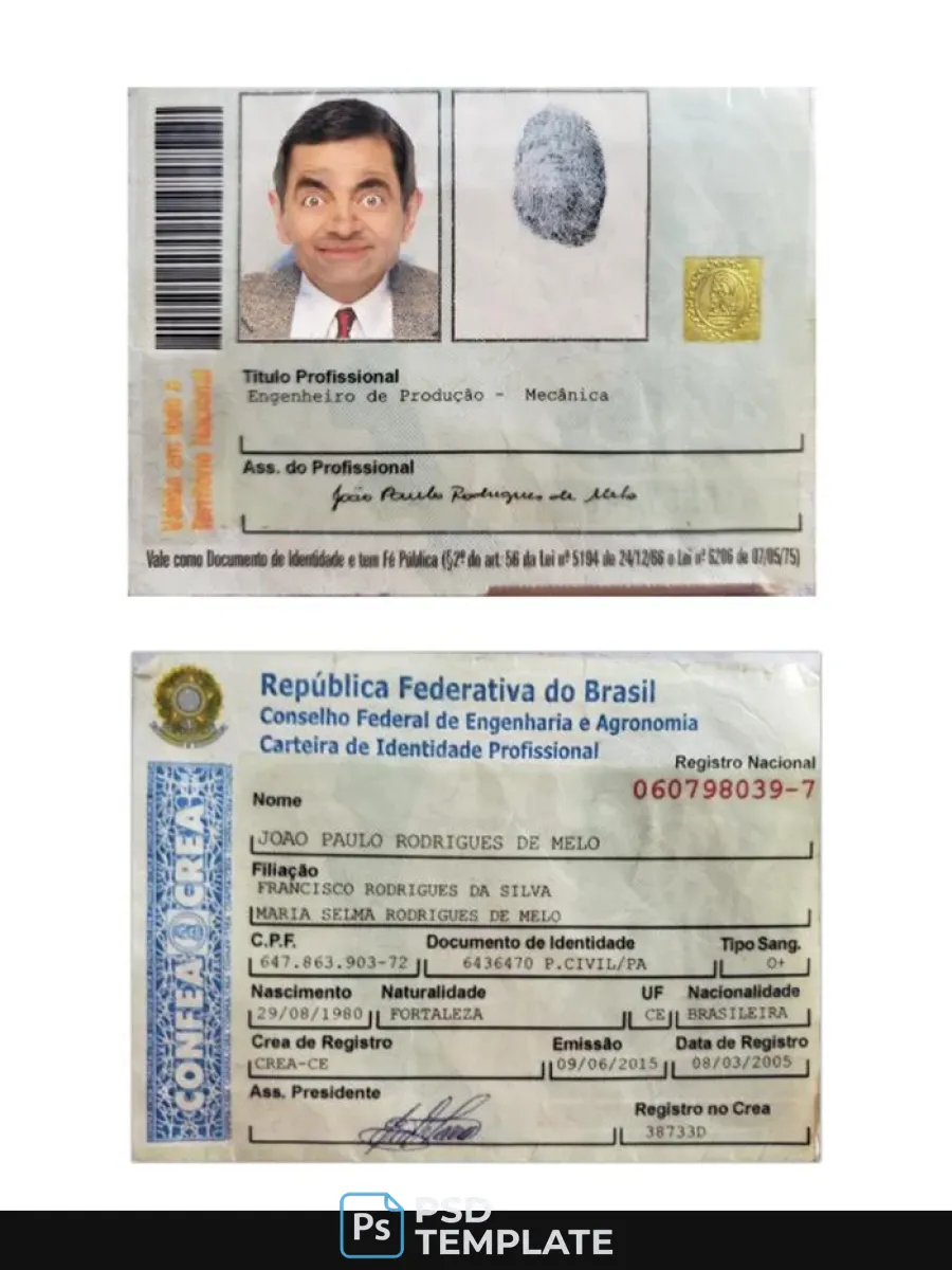 Brazil Professional Identity Card — ID Cards