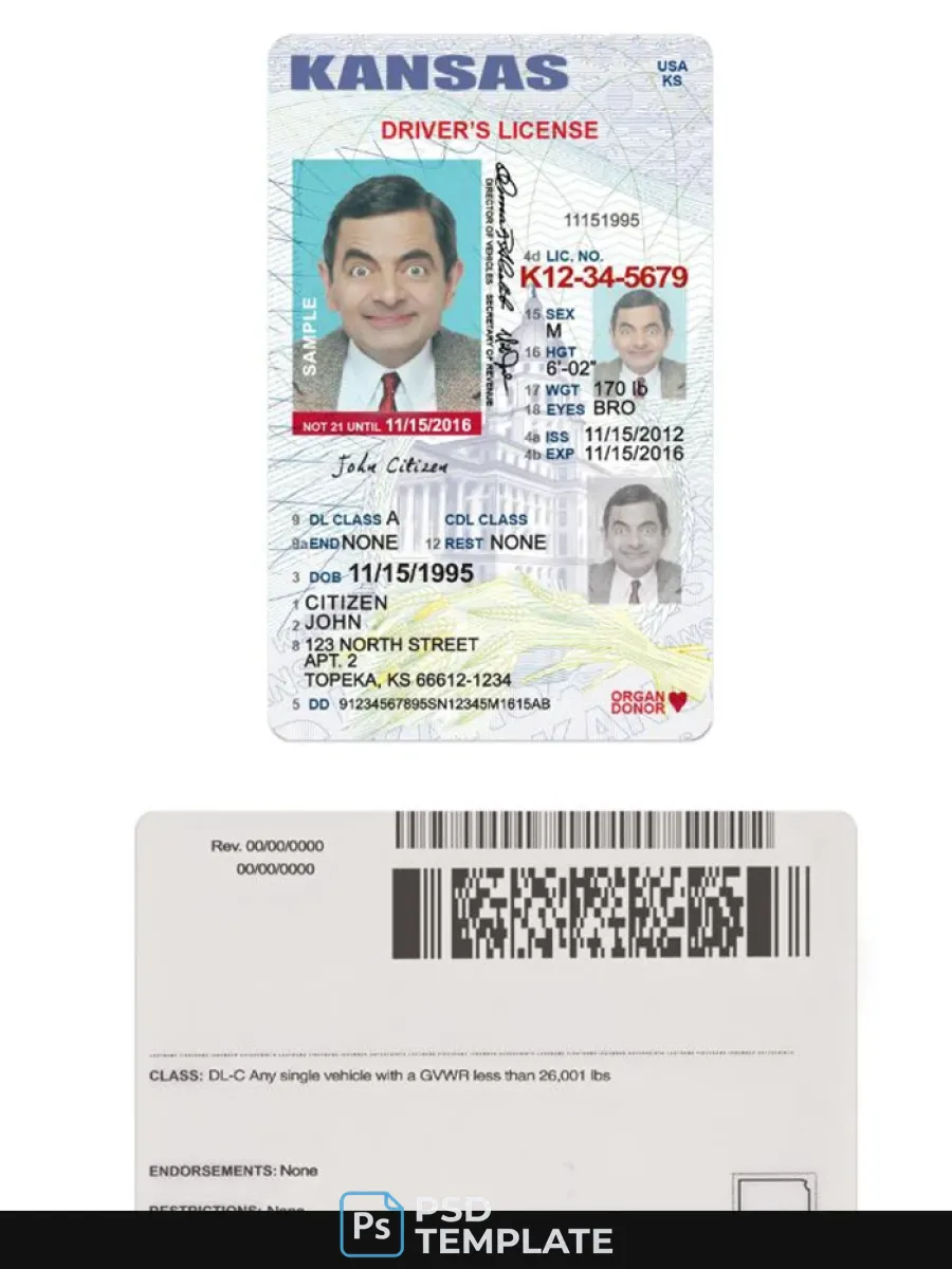 Usa Kansas Driving License Under 21 — Driver License