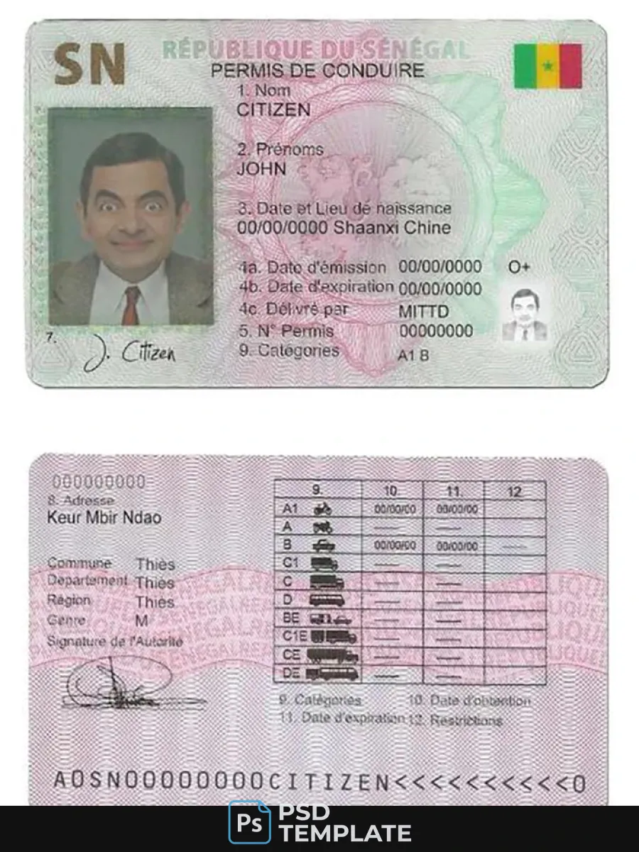Senegal Driving License — Driver License