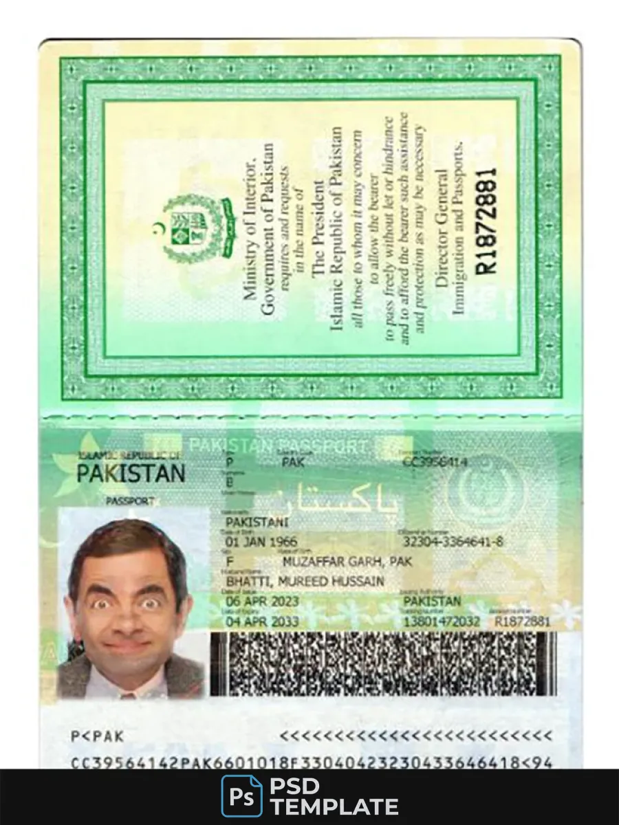 Pakistan Passport 2023 Present Version 2 — Passports
