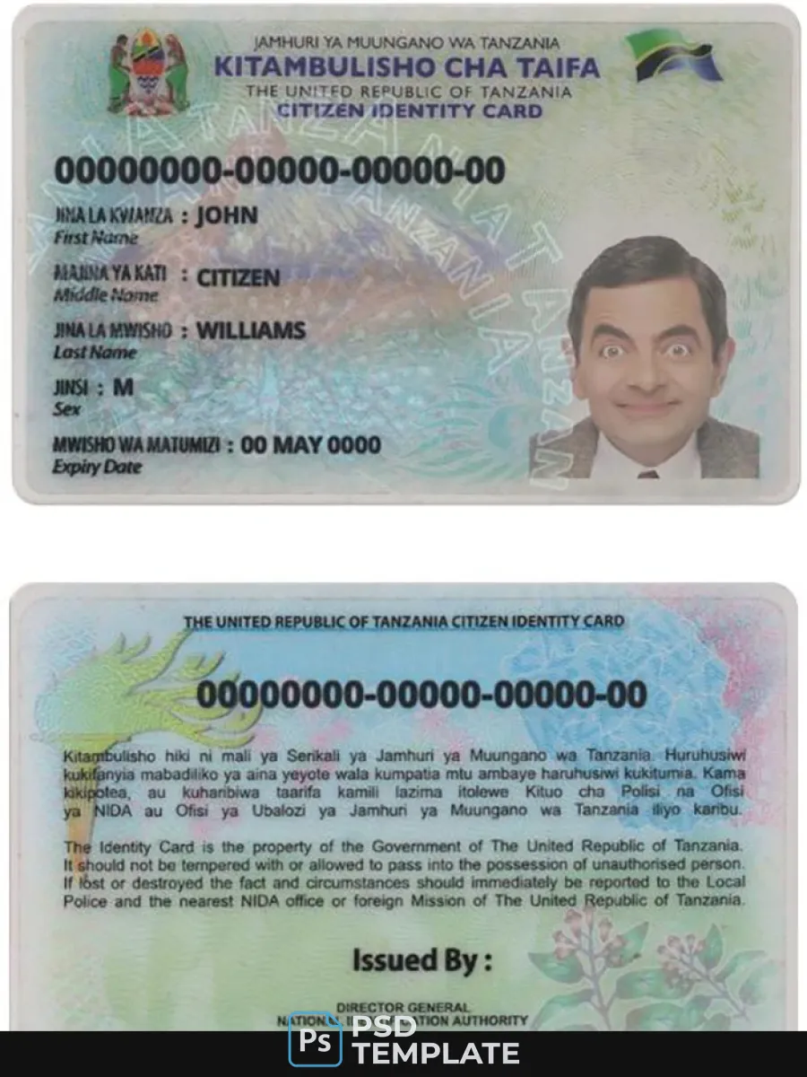 Tanzania Id Version 2 — ID Cards