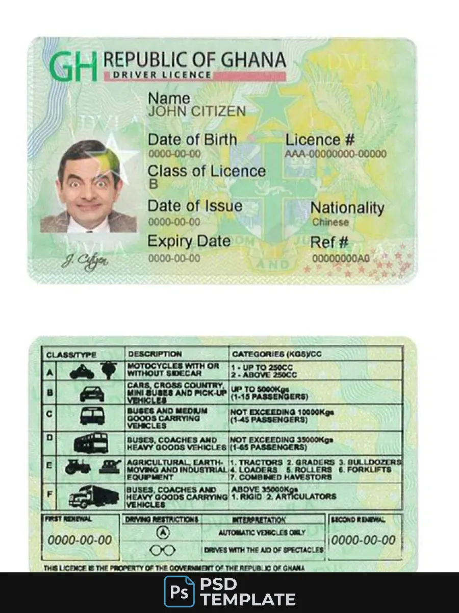 Ghana Driving License — Driver License