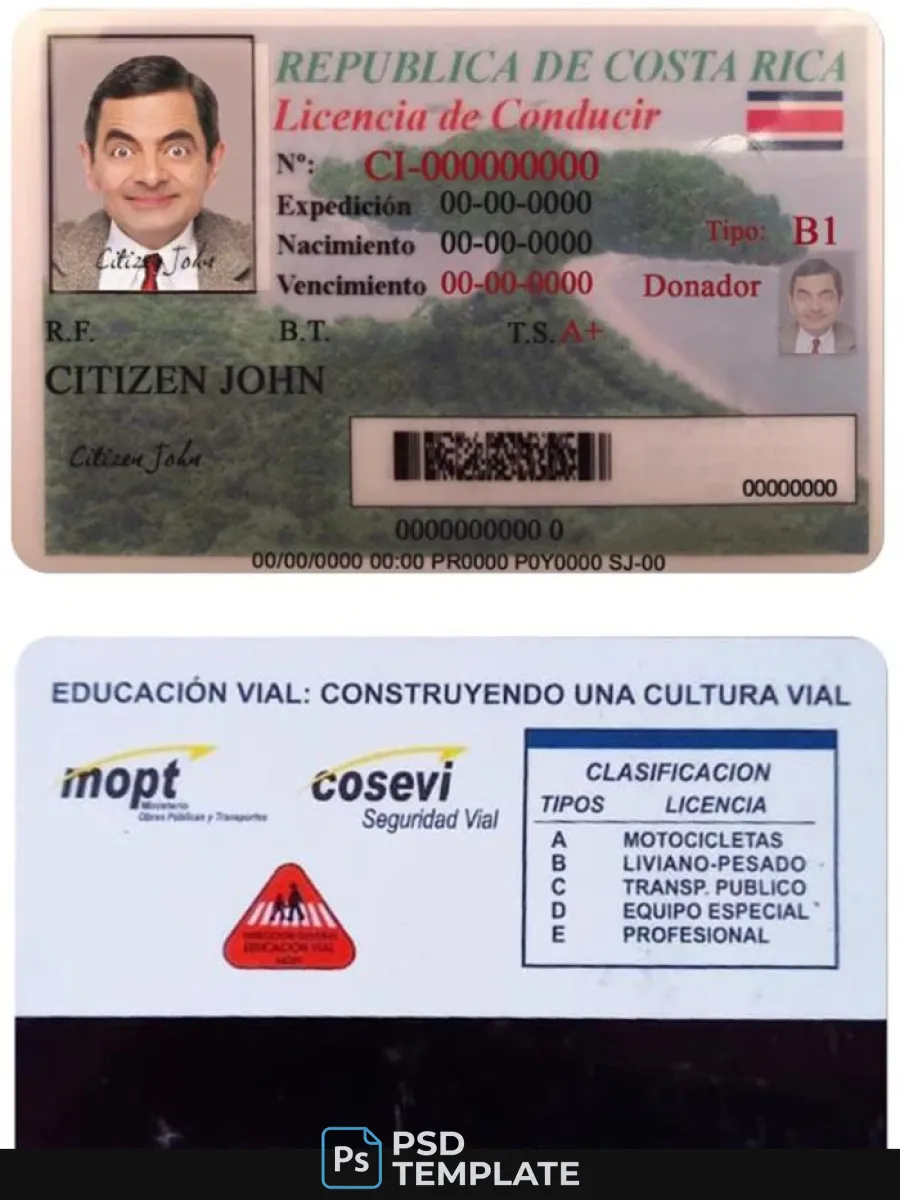 Costa Rica Dl — Driver License